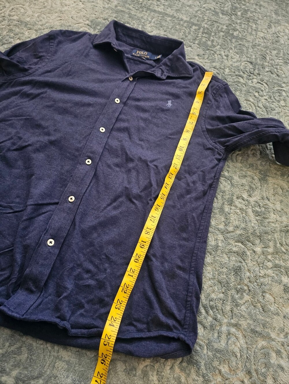 Ralph Lauren Navy Button-Down Long Sleeve Shirt Size L - Picture 4 of 5